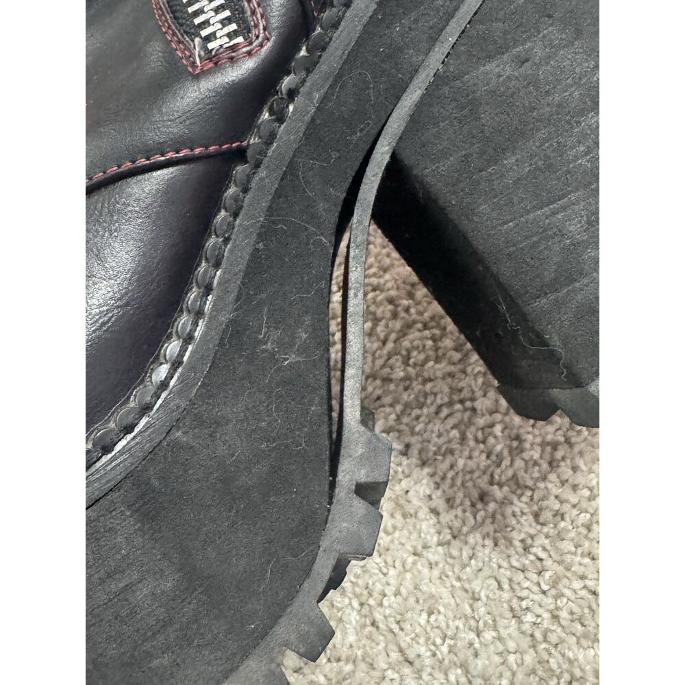 Demonia Assault-100 Black Vegan Platform Combat Boots Side Zip Up Goth Size 8 - Picture 9 of 12